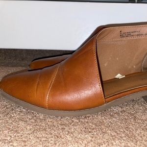 Brown slip ons